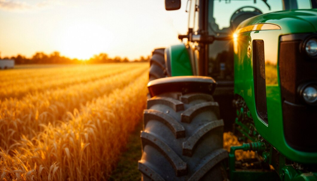 Camião a trabalhar no campo